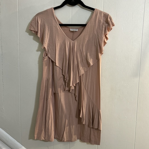 Pea in the Pod Dusty Rose Top, Soft & Stretchy, Draped / Ruffled Layers - Size L - Picture 1 of 4